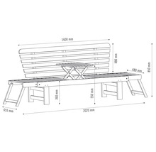 GARDEN PLACE Tuinbank Multifunctioneel acaciahout bruin 2/3-zits incl. kussens 202x65,5x87 cm-thumb-11 GARDEN PLACE Tuinbank Multifunctioneel acaciahout bruin 2/3-zits incl. kussens 202x65,5x87 cm-thumb-11