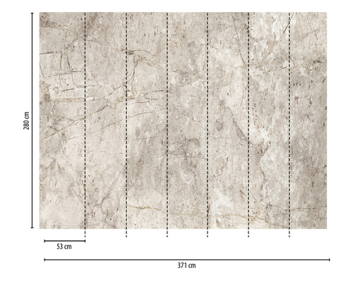 Fotobehang met marmerlook, afmetingen 371 cm x 280 cm