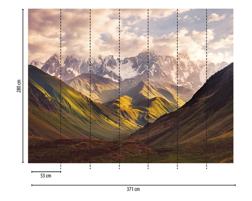 Fotobehang met berglandschap, 280 bij 371 centimeter