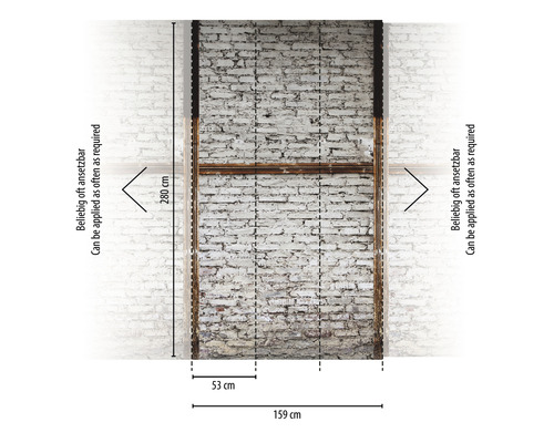 Productafmetingen: hoogte 280 cm, breedte 159 cm, diepte 53 cm