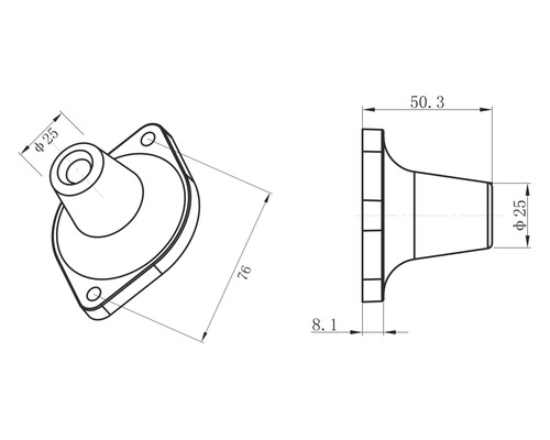 Technische tekening van een machineonderdeel met maatvoering