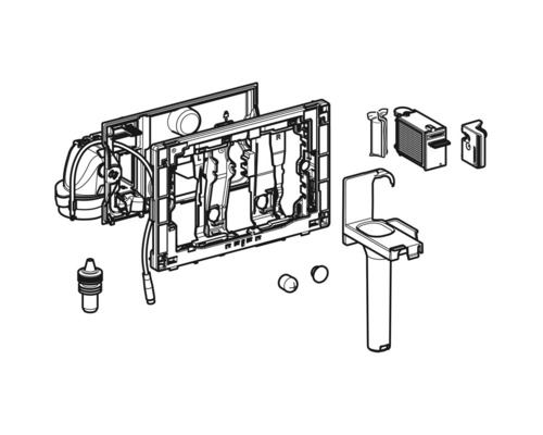Installatiesysteem voor wandcloset met toebehoren