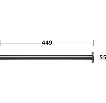 Technische tekening van een stang met de afmetingen 449 en 55.