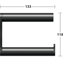 Afmetingen van een toiletpapierhouder: 133 bij 110 millimeter
