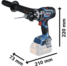 Bosch Professional accuschroefboormachine met afmetingen