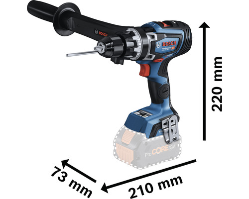 Bosch Professional accuschroefboormachine met afmetingen