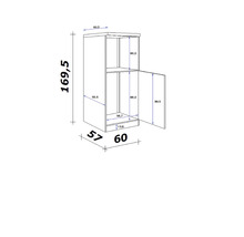 FLEX WELL Bakoven/koelombouwkast voor 88e inbouwkoelkast Varo wit 60x60x169,5 cm