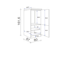 FLEX WELL Koelombouwkast voor 88e inbouwkoelkast Varo wit 60x60x162 cm