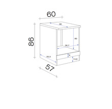 FLEX WELL ombouwkast voor fornuis Varo wit 60x60x85 cm