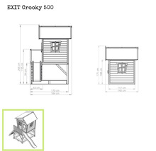 Afmetingen EXIT Crooky 500 speelhuis