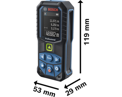 Bosch laser afstandsmeter met afmetingen