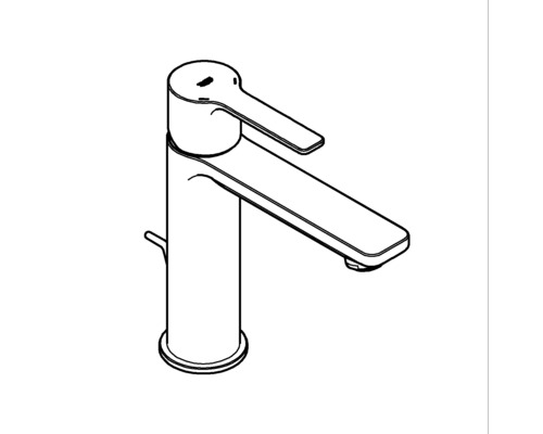 Tekening van een wastafelkraan