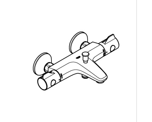 Illustratie van een opbouw badkraan