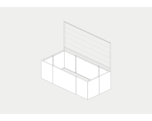 Schets van een open tuinbox voor buiten