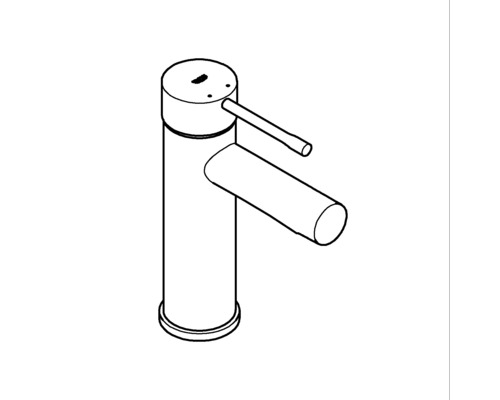 Tekening van een wastafelkraan