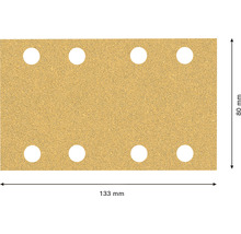 Schuurpapier met acht gaten, 133 mm bij 80 mm