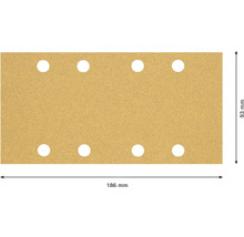 Schuurpapier met acht gaten, 186 mm x 93 mm