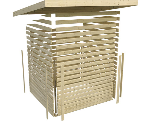 Bouwwijze van een tuinhuis van houten latten