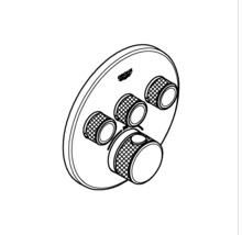 Grohe Logo thermostaatkraan met vier draaiknoppen voor de badkamer