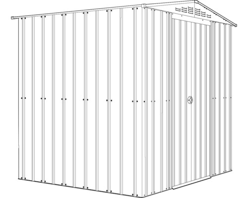 Metalen tuinhuis met deur