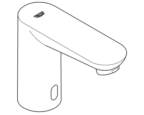 Grohe logo op een aanraakvrije kraan