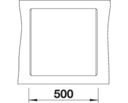 Vierkante frameopening met maatindicatie 500