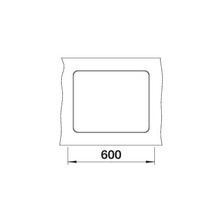 Technische tekening van een raam met afmeting 600