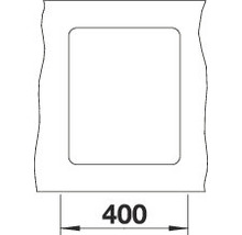 Uitsnede van een profiel met een vierkante opening en de aanduiding 400 mm