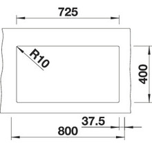 Technische tekening met afmetingen van een product