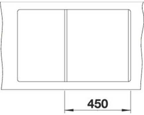 Spoelbak met twee bakken en de maatvoering 450