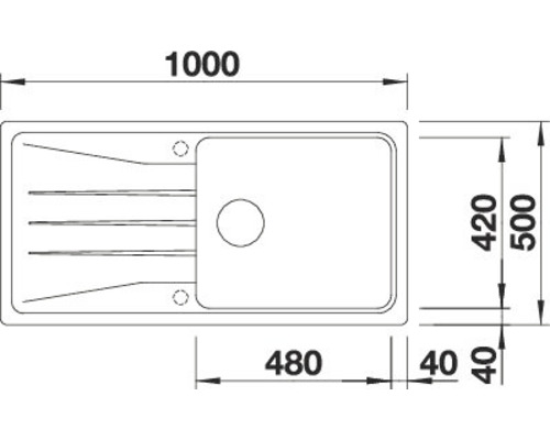 Technische tekening van een douchebak met afmetingen.