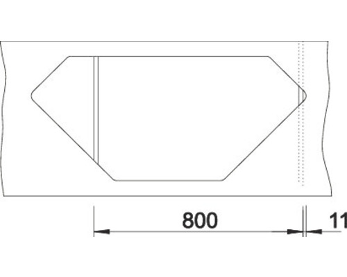 Schets van een muurdoorbraak met afmetingen