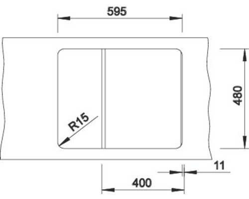 Technische tekening met productafmetingen in millimeters