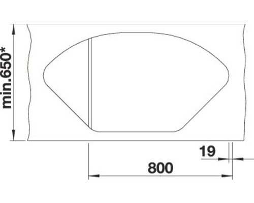 Technische tekening met maataanduidingen voor een product