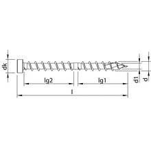 Technische tekening van een schroef met afmetingen