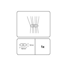 GARDINIA Gordijn embrasse Infinity met magneet zwart 13,5x5,5 cm