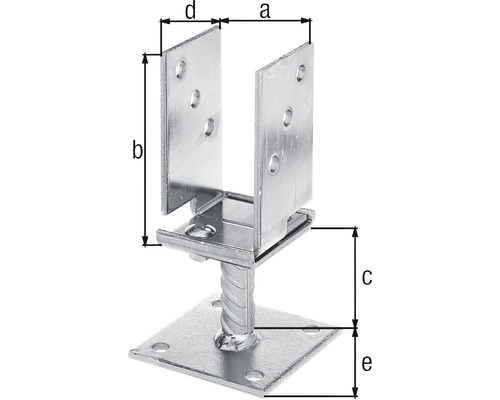 Paalhouder met maatvoering