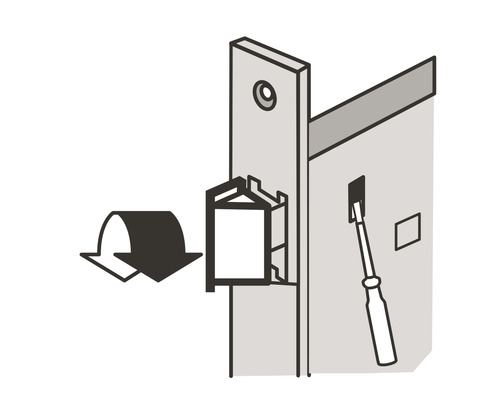 Illustratie van het bevestigen van een deur