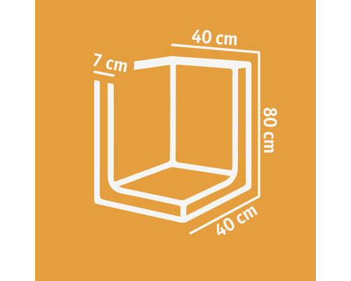 Technische tekening van een douchecabine met de afmetingen 40 cm, 40 cm, 80 cm en 7 cm