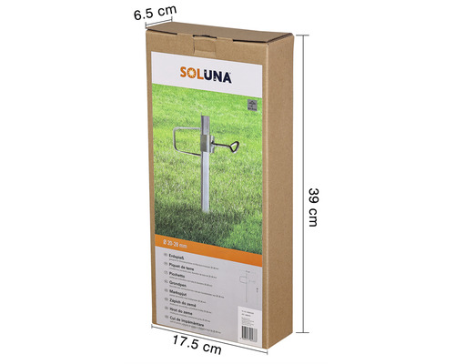 Verpakking van een Soluna grondspies met een diameter van 20 tot 28 millimeter