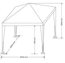 GARDEN PLACE Partytent Basic uitvouwbaar polyester wit 3x3 m-thumb-3