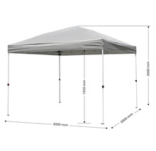 GARDEN PLACE Partytent One Touch uitvouwbaar polyester lichtgrijs 3x3 m-thumb-8