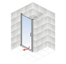 SCHULTE Douchedeur in nis ExpressPlus Trend 2.0 zwart 90 cm helder glas