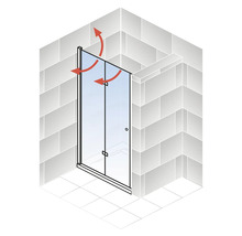 SCHULTE Douchedeur in nis ExpressPlus Garant 2.0 aluminium 90 cm helder glas