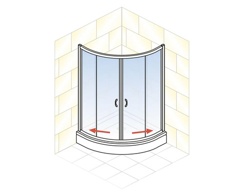 Hoekdouche met schuifdeuren in een badkamer