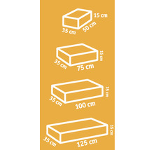 Illustratie van verschillende schuimsnedes met maatdetails