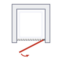 Symbool voor draaibare schuifdeur