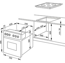 Afmetingen van een keukenfornuis met kookplaat en gootsteen