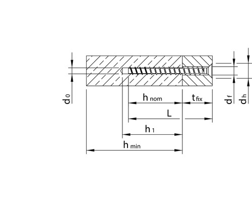 Technische tekening van een schroef met afmetingen