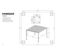 Montagehandleiding voor Mirador Paviljoen 3.6x3.6 meter